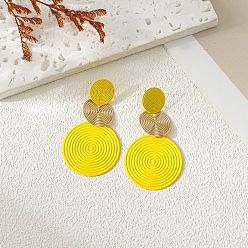 Желтый 3-круглые серьги-гвоздики из сплава, золотые, желтые, 60x35 мм