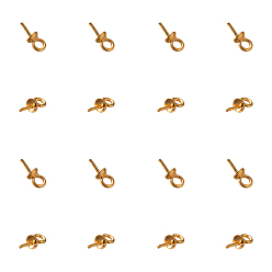 Золотой 304 кулоны булавки жемчужные колышки стаканчики нержавеющие, для изготовления наполовину просверленных бус, золотые, 7~7.5x3~4 мм, отверстие : 1.5 мм, штифты : 0.8 мм, 50 шт / коробка