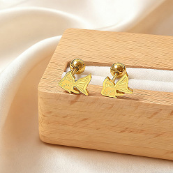 Fish 304 из нержавеющей стали серьги, реальный 18 k позолоченный, рыба, 6 мм