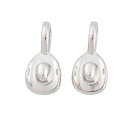 Платина Стойки обшивки латунные подвески, долговечный, без свинца и без кадмия, овальные амулеты, платина, 13x6.5x4.5 мм, отверстие : 4x2.5 мм