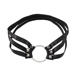 Черный Эластичное кольцо из ткани сплав ножная цепь, готическая цепь на бедро для женщин, чёрные, 420 мм