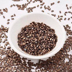 (HTL457B) Металлический Темный Малиновый Ирис Миюки половина бусины тила, японский бисер, 2 отверстие, (htl 457 b) металлический темный малиновый ирис, 5x2.3x1.9 мм, Отверстие : 0.8 мм , около 1250 шт / 50 г