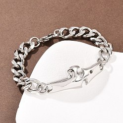 Нержавеющая Сталь Цвет 304 из нержавеющей стали ссылка браслеты, кубинские браслеты с цепочкой ссылок, соответствовать, цвет нержавеющей стали, 8-3/4 дюйм (22.2 см)