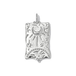 Нержавеющая Сталь Цвет 304 подвески из нержавеющей стали, прямоугольник с лунными подвесками, зеркальная полировка, цвет нержавеющей стали, 31x16 мм