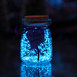 Синий Светящаяся стеклянная бутылка желаний, светится в темноте, Звездное небо, оригами, звездная банка, дрейфующая бутылка для дома, спальни, настольные украшения, синие, 85x180 мм