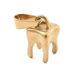 Золотой 304 прелести нержавеющей стали, ионное покрытие (ip), зубной амулет, золотые, 11.5x6.5x6.5 мм, отверстие : 6.5x3 мм