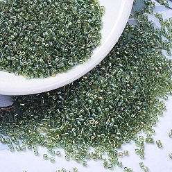 (DB1247) Прозрачный Оливковый AB Бусины miyuki delica, цилиндр, японский бисер, 11/0, прозрачные цвета AB, (дБ 1247) прозрачный оливковый, 1.3x1.6 мм, отверстие : 0.8 мм, Около 100000 шт / 500 г