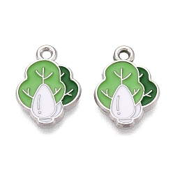 Platino Colgantes de la aleación del esmalte, amuletos de col china, Platino, 16x11.5x1.5 mm, agujero: 1.5 mm