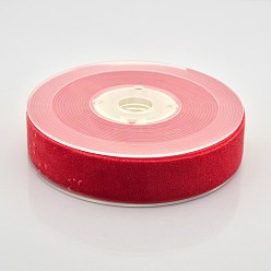 Red Polyester Velvet Ribbon for Gift Packing and Festival Decoration, Red, 7/8 inch(23mm), about 25yards/roll(22.86m/roll)