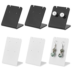 (52) Непрозрачная лаванда 10шт. 2 стили органическое стекло и акриловые серьги наборы дисплеев, прямоугольный держатель для сережек Г-образной формы, разноцветные, 35x34x27 мм, 5 шт / стиль