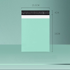 Светло-зеленый Однотонные прямоугольные пластиковые самоклеящиеся упаковочные пакеты из полиэтилена, светло-зеленый, 37x25.5 см, 100 шт / комплект