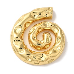 Настоящее золото 18K Стойки обшивки латунные подвески, без кадмия и без свинца, долговечный, формы улитки, реальный 18 k позолоченный, 29x27x5 мм, отверстие : 3x5 мм