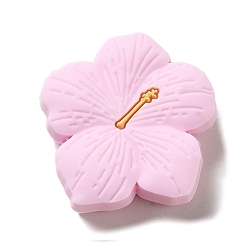 Бледно-Розовый Силиконовые фокусные бусины вишневого цвета, DIY уход за ожерельем, розовый жемчуг, 28x29x9.5 мм, отверстие : 2 мм