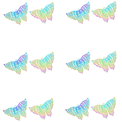 Rainbow Color 201 из нержавеющей стали филигранные подвески, гравированные металлические украшения, бабочка, Радуга цветов, 26x38x0.3 мм, отверстие : 2 мм, 30 шт / коробка