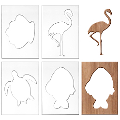 Mixed Shapes 4шт. 4 стили прямоугольных акриловых трафаретов, разнообразные, 200x140x5 мм, внутренний размер: 130~180x110~125, 1 шт / стиль