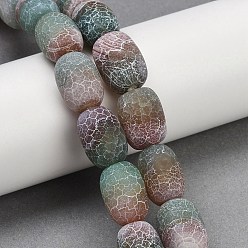 Светлый Морско-зеленый Естественные выветрившиеся агатовые бусины, окрашенная и подогревом, баррель, светло-зеленый, 17~18x12.5~13 мм, отверстие : 1.2~1.4 мм, около 22 шт / нитка, 15.08'' (38.3 см)