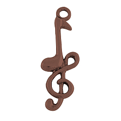 Красная Медь Сплавочные подвески тибетского стиля, музыкальная нота, без кадмия, без никеля и без свинца, Красная медь, 31x11x2.5 мм, Отверстие : 2 мм , около 650 шт / 1000 г