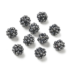 Térahertz Pierre Perles tissées en pierre térahertz, perles de cluster, facette, ronde, 8~9mm, Trou: 1.6mm