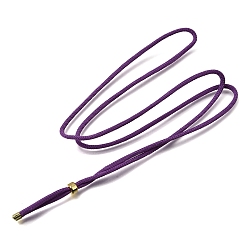 Purple 2.5MM Adjustable Braided Nylon Cords Necklace Making, with Golden Brass Finding, Purple, 27.56 inch(70cm)