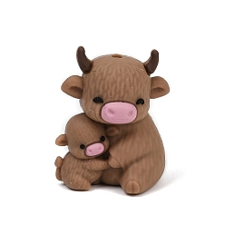 Верблюжий Силиконовые бусины, фокусные бусы, крупный рогатый скот, верблюжие, 29.5x26x15.5 мм, отверстие : 2 мм