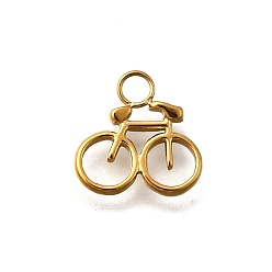 Bicycle 304 подвески из нержавеющей стали, золотые, велосипед, 10x10x1.5 мм, отверстие : 2 мм