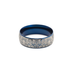 Синий Узор таоти 304 кольца из нержавеющей стали для мужчин, синие, размер США 10 (19.8 мм)