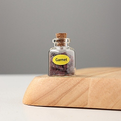 Garnet Mini Natural Garnet Chips Bottles Sets, Reiki Wicca Stones, for Energy Balancing Meditation Therapy, 31~35mm