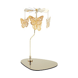 Золотой 430 и 201 вращающийся подсвечник из нержавеющей стали для чайных свечей, с железной бабочкой, для свадебного украшения рождественской вечеринки, золотые, 13x10.5x19 см