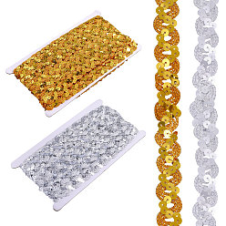 (52) Непрозрачная лаванда 2 рулоны 2 цветной полиэстер с пайетками, волнистая бахрома, отделочная лента, Волнообразная лента для аксессуаров одежды, разноцветные, 3/4 дюйм (19 мм), около 12.03 ярдов (11 м) / рулон, 1 рулон / цвет