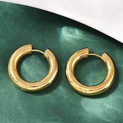 Золотой 202 серьги-кольца для полировки из нержавеющей стали, 316 хирургический штифт из нержавеющей стали, ионное покрытие (ip), золотые, 26x5 мм, штифты : 1 мм