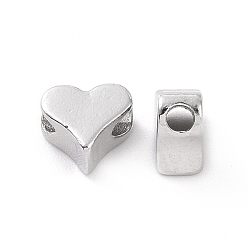 Платина Стойки обшивки латунные бусины, долговечный, без кадмия и без свинца, сердце, платина, 5.5x5.5x3 мм, отверстие : 1.5 мм