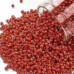 (405) Opaque AB Cherry Тохо 11/0 круглые бусины, японский бисер, (405) непрозрачная вишня, 11/0, 2.2 мм, отверстие : 0.8 мм, Около 1110 шт / 10 г