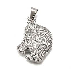 Нержавеющая Сталь Цвет 304 подвески из нержавеющей стали, очарование льва, анти-тускнение, цвет нержавеющей стали, 28.5x21.5x3.5 мм, отверстие : 3.5x7 мм