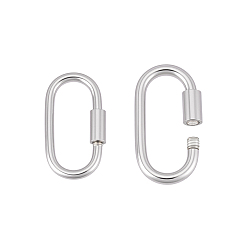 Платина 2 шт. 2 стили 925 застежки-карабины из стерлингового серебра, овальные, платина, 13.5~15x7~8.5x1.15~1.5 мм, 1 шт / стиль