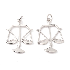 Платина Латунные подвески, с прыжковых колец, без кадмия и без свинца, долговечный, баланс, платина, 25x19x1.5 мм, отверстие : 3 мм