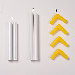 Couleur Aléatoire Cadre de clip de broderie en plastique réglable, outils de broderie au point de croix, rectangle, avec une couleur de métal aléatoire, couleur aléatoire simple ou couleur mélangée aléatoire, 200x23 mm, 250x23 mm, 69.5x69.5x19.5 mm