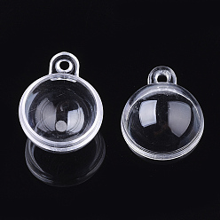 Clear Plastic Pendants, Round, Clear, 25.5x20x20mm, Hole: 2mm, Inner Diameter: 17mm