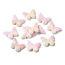 Разноцветный Uv акриловые покрытия бусины, AB цвет, бабочка, красочный, 30x22.5x6.5 мм, отверстие : 2.5 мм