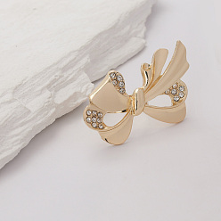 Bowknot Кольца из цинкового сплава для женщин, золотые, бантом, 33 мм