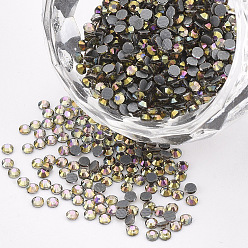 Коричневое Пламя Исправление горный хрусталь, стеклянные горные хрустальные плоские задние кабошоны, полукруглый, струйная коричневая вспышка, сс 6, 1.9~2x1 мм , около 1440 шт / мешок