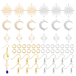 (52) Непрозрачная лаванда Набор для изготовления серег своими руками, в том числе 24 шт. 6 соединительные элементы из латуни, 100 шт латунные серьги крючки, 100шт латуни кольца прыжок, разноцветные, ссылка: 4 шт / стиль