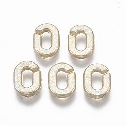 Gold Spray Painted CCB Plastic Linking Rings, Quick Link Connectors, For Jewelry Cable Chains Making, Oval, Gold, 9x6x1.5mm, Inner Diameter: 2x5mm