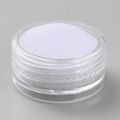 White Round Transparent Plastic Loose Diamond Storage Boxes with Screw Lid and Sponge Inside, White, 2.95x1.45cm