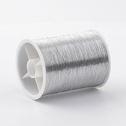 Silver Metallic Embroidery Thread, Silver, 0.1mm, about 60.14 yards(55m)/roll, 20rolls/box