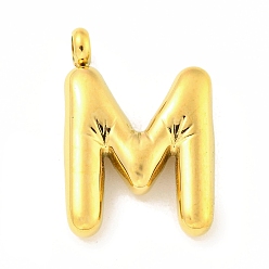 Letter M Ионное покрытие (ip) 304 подвески из нержавеющей стали, буквенное очарование, золотые, Буква М, 26x18x5.5 мм, отверстие : 3 мм