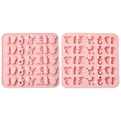 Pink 2шт. силиконовые формы на детскую тематику, розовые, 180x170x12 мм