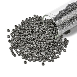 (53D) Opaque Dark Grey Тохо 8/0 круглые бусины, японский бисер, (53 d) непрозрачный темно-серый, 3 мм, отверстие : 1 мм, Около 1111 шт / 50 г