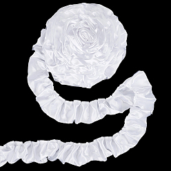 Белый 10 ярдов атласных лент, аксессуары для одежды, белые, 1-3/4 дюйм (46 мм)