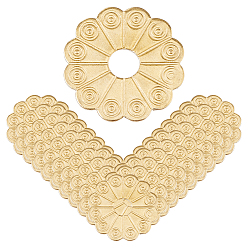Золотой 20шт. латунные цветочные шайбы, для ручек и ручек для коробок, золотые, 24x24x1 мм, отверстие : 6 мм