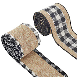 (52) Непрозрачная лаванда 2 рулоны 2 цветная имитация мешковины, шотландка шаблон, для аксессуара одежды, разноцветные, 2-1/2 дюйм (63 мм), 1 рулон / цвет